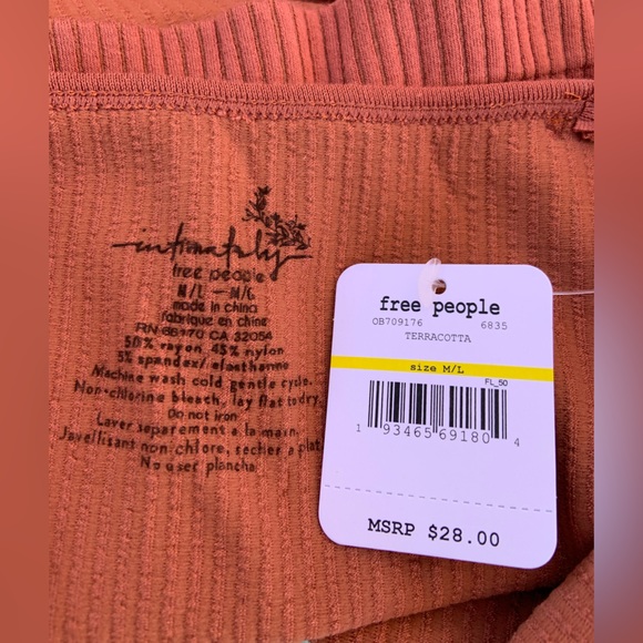 NWT Free People FP Intimately Solid Rib Brami Crop Top - Picture 6 of 10